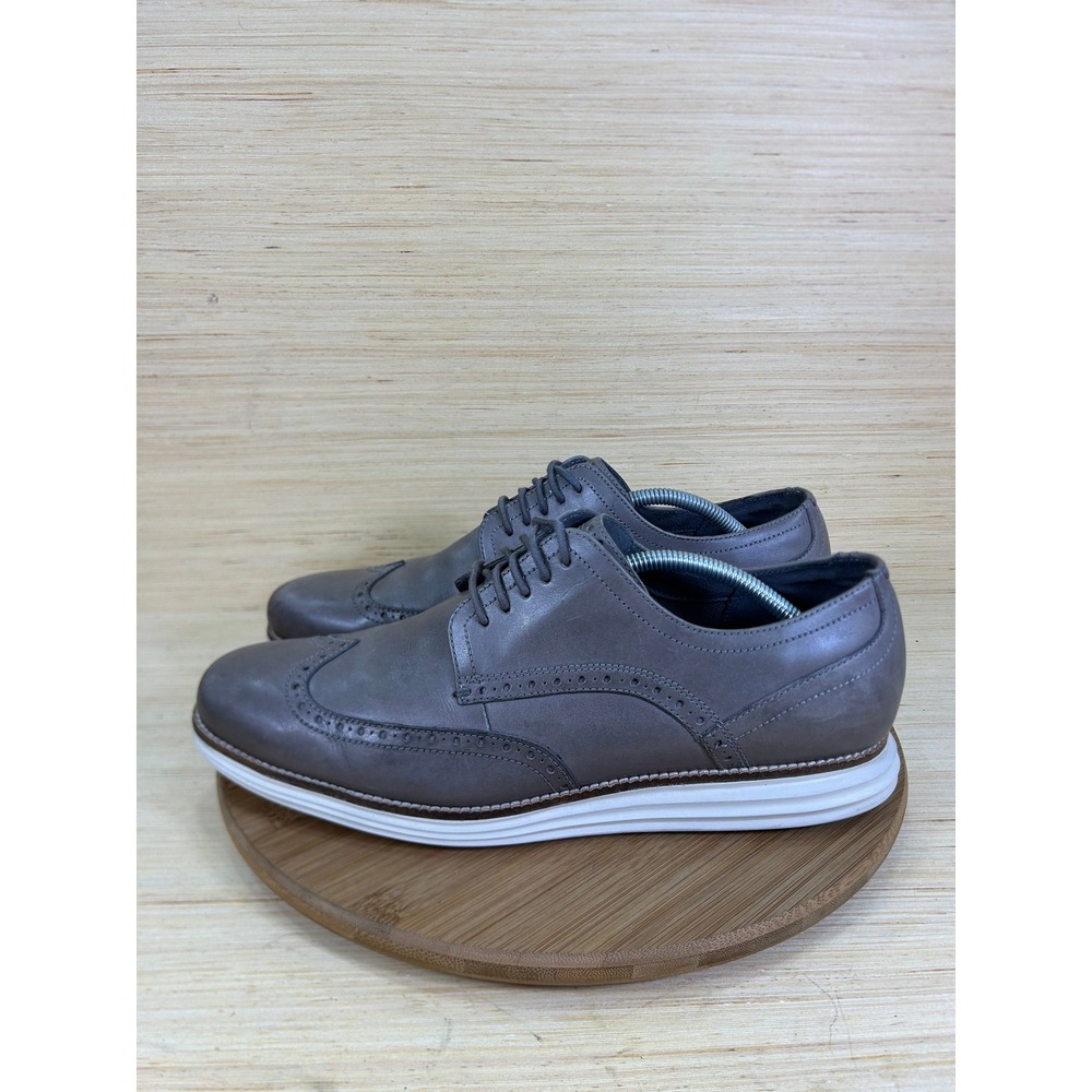 Cole Haan Mens OriginalGrand Wingtip Oxford Grey Leather Shoes C27778 Size 12M